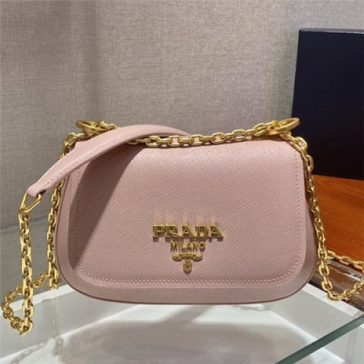 [프라다]Prada 2021 Women's Leather Shoulder Bag 22cm - 프라다 2021 여성용 레더 숄더백 22cm, PRAB0148, 핑크