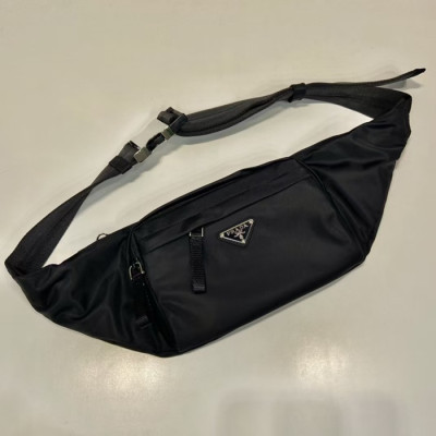 [프라다]Prada Mens Nylon Hip Sack 21cm - 프라다 남성용 네일론 힙색 21cm, PRAB0152, 블랙