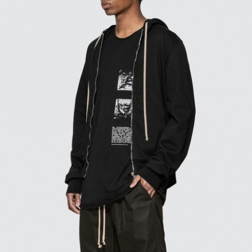 Rick Owens Mens Logo Cotton Zip-up Hooded - 릭오웬스 남성 로고 코튼 집업 후드티 Ric0084x