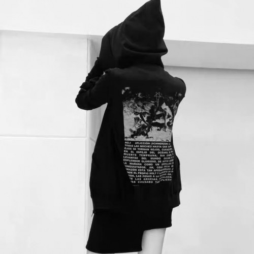Rick Owens Womens Logo Cotton Zip-up Hoodie - 릭오웬스 여성 로고 코튼 집업 후드티 Ric87x