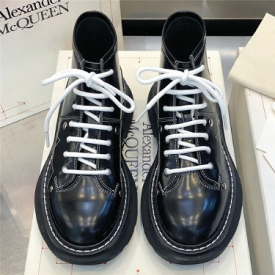 Alexander Mcqueen 2020 Leather Ankle Boots - 알렉산더 맥퀸 2020 레더 앵글부츠,  AMQS0177,Size(225 - 255).블랙