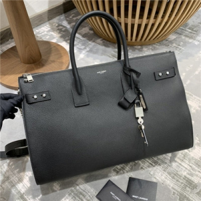 [입생로랑] Saint Laurent Custom Sac De Jour Leather Tote Soulder Bag,45cm - 입생로랑 커스텀급 삭드쥬르 레더 토트 숄더백,45cm,SLB0607,블랙