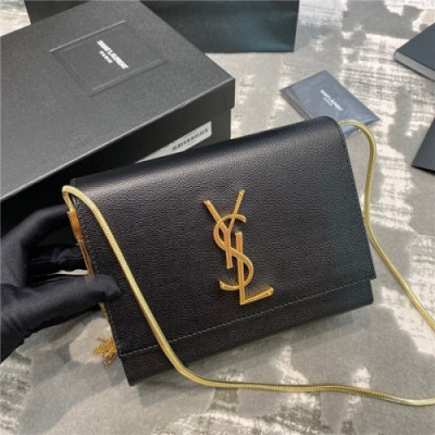 [입생로랑] Saint Laurent Custom Women's Leather Kate Box Shoulder Bag,18cm, - 입생로랑 커스텀급 여성용 레더 케이트 박스 숄더백,18cm,SLB0609,블랙