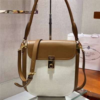 [프라다] Prada 2020 Women's Shoulder Bag,20.5cm - 프라다 2020 여성용 숄더백,20.5cm, PRAB0163,베이지