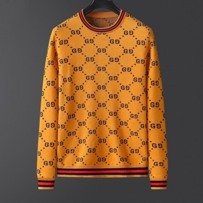 [구찌]Gucci 2020 Mens Logo Crew-neck Wool Sweaters - 구찌 2020 남성 로고 코튼 크루넥 울 스웨터 Guc03139x.Size(m - 3xl).오렌지