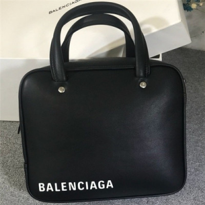 [발렌시아가] Balenciaga 2020 Women's Leather Tote Shoulder Bag,22cm - 발렌시아가 2020 여성용 레더 토트 숄더백,22cm,BGB0628,블랙