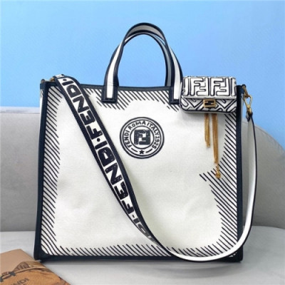 [펜디] Fendi 2020 California Sky Tote Shopper Bag,41cm - 펜디 2020 캘리포니아 스카이 토트 쇼퍼백,41cm,FENB0591,화이트