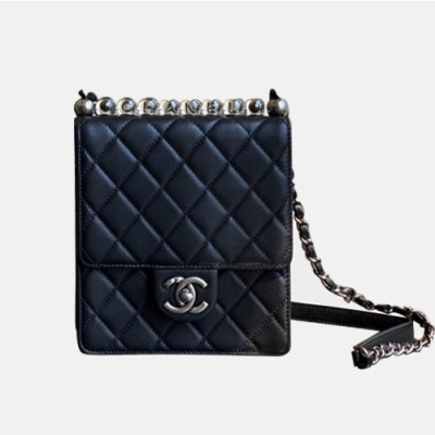 [샤넬] Chanel Custom 2020 Women's Leather Shoulder Bag , 18cm - 샤넬 커스텀급 2020 여서용 레더 숄더백, 18cm,  CHAB1572,블랙