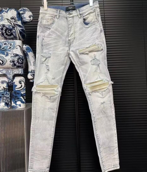 [아미리]Amiri 2023 Mens Trendy Denim Pants - 아미리 2023 남성 트렌디 데님 팬츠 Ami0135x.Size(28 - 36).블루