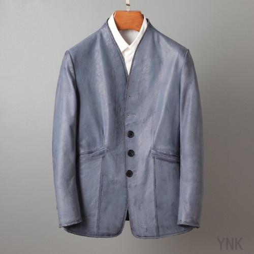 Prada 2020 Mens Logo Casual Leather Jacket - 프라다 2020 남성 로고 캐쥬얼 가죽 자켓 Pra01173x.Size(m - 3xl).블루