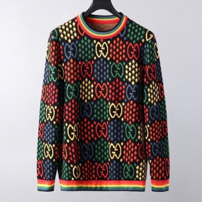 [구찌]Gucci 2020 Mens Logo Crew-neck Wool Sweaters - 구찌 2020 남성 로고 코튼 크루넥 울 스웨터 Guc03163x.Size(m - 3xl).블랙