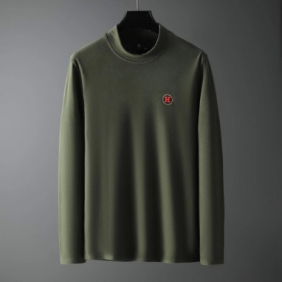 [에르메스]Hermes 2020 Mens Turtle-neck Casual Cotton Tshirts- 에르메스 2020 남성 터틀넥 캐쥬얼 코튼 긴팔티 Her0545x.Size(m - 3xl).카키