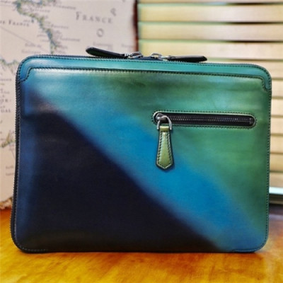 [벨루티] Berluti Custom Nino Gm Leater Clutch Bag, 23cm - 벨루티 커스텀급 니노 지엠 클러치백, 23cm,  BLTB0014,그린