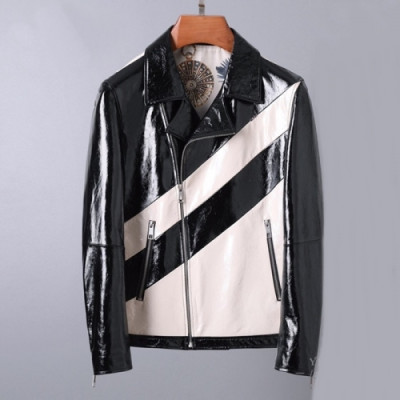 Valentino Mens Leather Jacket - 발렌티노 남성 로고 캐쥬얼 가죽 자켓 - val439x