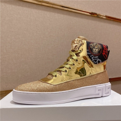 Versace 2020 Men's Leather Sneakers - 베르사체 2020 남서용 레더 스니커즈,Size(240-275),VERS0519,골드