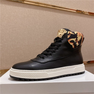 Versace 2020 Men's Leather Sneakers - 베르사체 2020 남서용 레더 스니커즈,Size(240-275),VERS0521,블랙