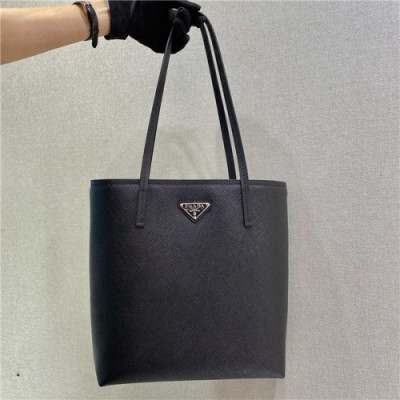 [프라다] Prada 2020 Women's Leather Tote Bag,26cm - 프라다 2020 여성용 레더 토트백,26cm,PRAB0222,블랙