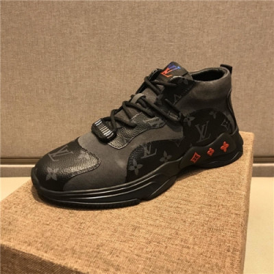 Louis Vuitton 2020 Men's Leather Sneakers - 루이비통 2020 남서용 레드 스니커즈,Size(240-275),LOUS1477,블랙