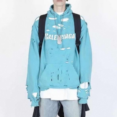 [발렌시아가]Balenciaga 2020 Mm/Wm Logo Cotton Hoodie - 발렌시아가 2020 남/녀 로고 코튼 후디 Bal0870x.Size(xs - l).블루