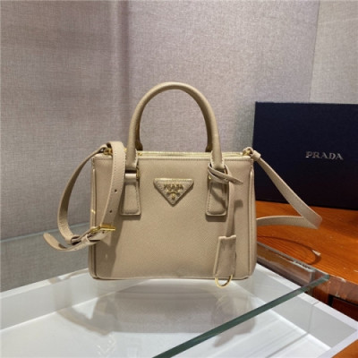 Prada 2020 Women's Leather Mini Tote Shoulder Bag,20cm - 프라다 2020 여성용 레더 미니 토트 숄더백,20cm,PRAB0254,베이지