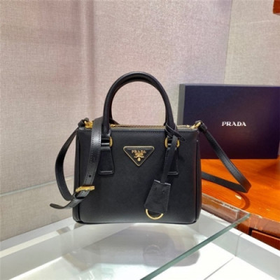 Prada 2020 Women's Leather Mini Tote Shoulder Bag,20cm - 프라다 2020 여성용 레더 미니 토트 숄더백,20cm,PRAB0258,블랙