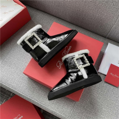 Roger Vivier 2020 Women's Leather Wool Ankle Boots - 로저비비에 2020 여성용 레드 울 앵글부츠,Size(225-255),RVS0162,블랙