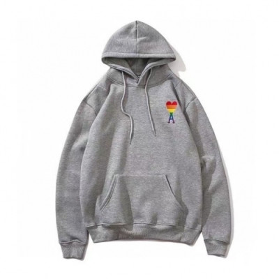 [아미]Ami 2020 Mens Logo Casual Cotton Hooded - 아미 2020 남성 로고 코튼 기모 후드티 Ami0059x.Size(m - 2xl).그레이