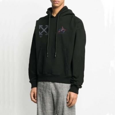 [오프화이트]Off-white 2020 Mens Logo Cotton Hoodie - 오프화이트 2020 남성 로고 코튼 후드티 Off0609x.Size(xs - l).블랙