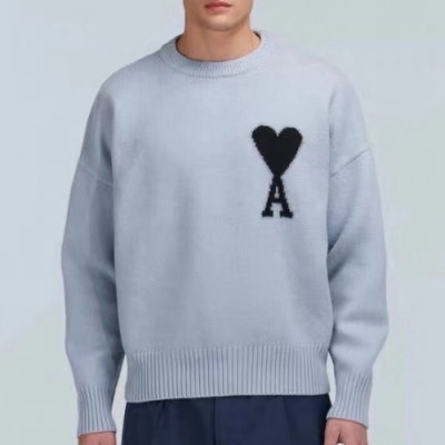 [아미]Ami 2020 Mens Logo Casual Sweaters - 아미 2020 남성 로고 캐쥬얼 스웨터 Ami0062x.Size(m - 2xl).블루