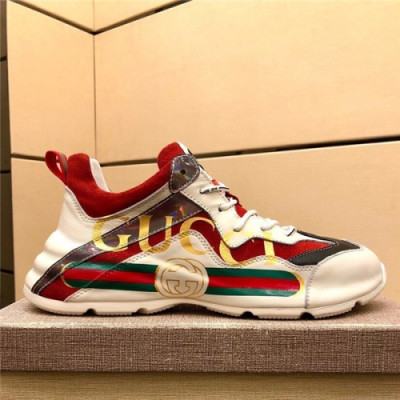 Gucci 2020 Men's Leather Sneakers - 구찌 2020 남성용 레더 스니커즈,Size(240-275),GUCS1295,화이트