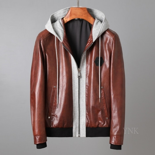 Philipp Plein Mens Leather Jacket - 필립플레인 2020 남성 베이직 가죽 자켓 Phi0134x.Size(m - 3xl).브라운