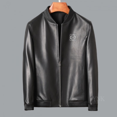 Loewe 2020 Mens Logo Casual Duck Leather Jacket - 로에베 2020 남성 로고 캐쥬얼 가죽 자켓 Loe0324x.Size(m - 3xl).블랙