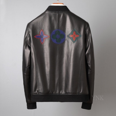 [루이비통]Louis vuitton 2020 Mens Logo Leather Jackets - 루이비통 2020 남성 로고 가죽 자켓 Lou02414x.Size(m - 3xl).블랙