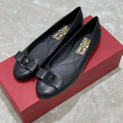 Salvatore Ferragamo 2025 Womens Leather Flat - 페라가모 2025 여성용 레더 플렛,Size(225-250),FGMS0475,블랙