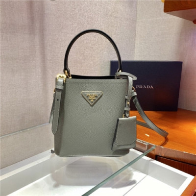 Prada 2020 Women's Leather Mini Tote Shoulder Bag,17cm - 프라다 2020 여성용 레더 미니 토트 숄더백,17cm,PRAB0299,카키