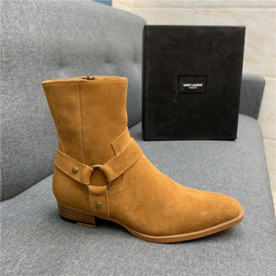 Saint Laurent 2020 Men's Leather Ankle Boots - 입생로랑 2020 남성용 레더 앵글부츠,Size(240-270),SLS0074,카멜