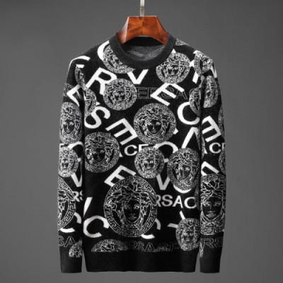 [베르사체]Versace 2020 Mens Medusa Logo Crew-neck Sweater - 베르사체 2020 남성 메두사 로고 크루넥 스웨터 Ver0745x.Size(m - 3xl).블랙