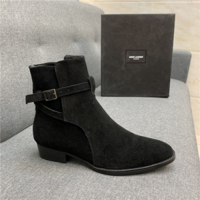 Saint Laurent 2020 Men's Leather Ankle Boots - 입생로랑 2020 남성용 레더 앵글부츠,Size(240-270),SLS0078,블랙