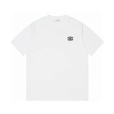 [셀린느]Celine 2024 Mens Hedi Slimane Logo Cotton Short Sleeved Tshirts - 셀린느 2024 남성 로고 코튼 반팔티 Cel0083x.Size(xs - l).화이트