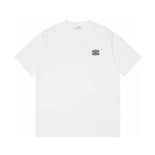 Celine 2024 Mens Hedi Slimane Logo Cotton Short Sleeved Tshirts - 셀린느 2024 남성 로고 코튼 반팔티 Cel0083x.Size(xs - l).화이트
