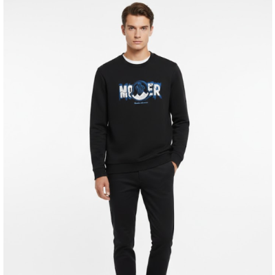 [몽클레어]Moncler 2026 Mens Logo Casual Cotton Tshirts - 몽클레어 2026 남성 로고 캐쥬얼 코튼 긴팔티 Moc02021x.Size(m - 4xl).블랙