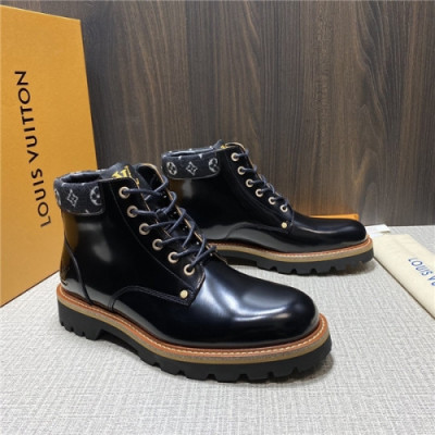 Louis Vuitton 2020 Men's Leather Ankle Boots - 루이비통 2020 남성용 레더 앵글부츠,Size(240-270),LOUS1524,블랙