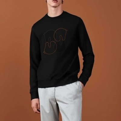 [에르메스]Hermes 2020 Mens Crew-neck Casual Cotton Tshirts- 에르메스 2020 남성 크루넥 캐쥬얼 코튼 기모 긴팔티 Her0534x.Size(m - xl).블랙