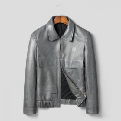 Loewe 2020 Mens Logo Casual Leather Jackets - 로에베 2019 남성 로고 캐쥬얼 가죽 재킷 Loe0331x.Size(m - 3xl).그레이