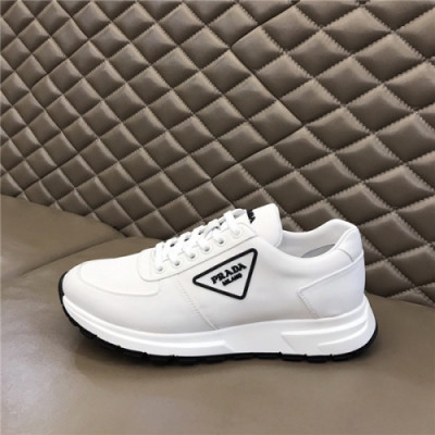 Prada 2020 Men's Leather Sneakers - 프라다 2020 남성용 레더 스니커즈,Size(240-270),PRAS0628,화이트