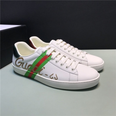 Gucci 2020 Men's Leather Sneakers - 구찌 2020 남성용 레더 스니커즈,Size(240-270),GUCS1341,화이트