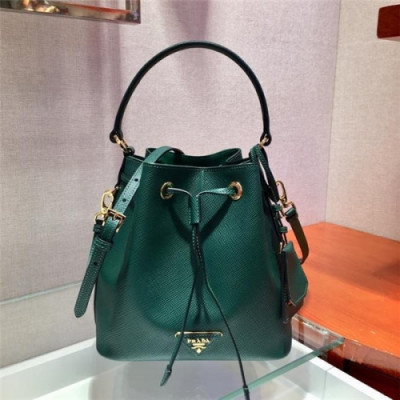 Prada 2020 Women's Leather Tote Bucket Bag,22cm - 프라다 2020 여성용 레더 토트 버킷백,22cm,PRAB0312,그린