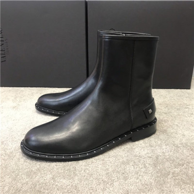 Valentino 2020 Men's Leather Ankle Boots - 발렌티노 2020 남성용 레더 앵글 부츠,Size(240-270),VTS0262,블랙