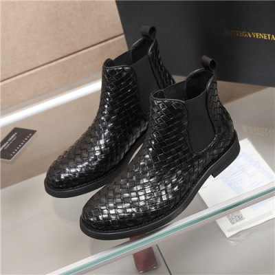 Bottega Veneta 2020 Men's Leather Ankle Boots - 보테가 베네타 2020 남성용 레더 앵글부츠,Size(240-270),BVS0204,블랙