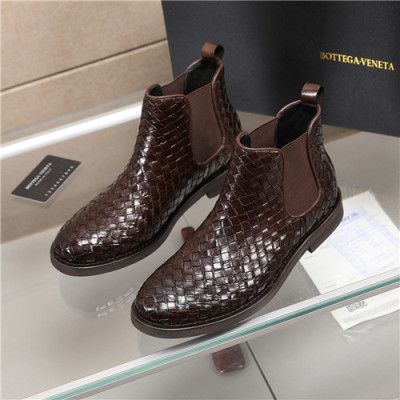 Bottega Veneta 2020 Men's Leather Ankle Boots - 보테가 베네타 2020 남성용 레더 앵글부츠,Size(240-270),BVS0205,브라운